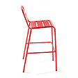 OVIALA - Chaise haute de jardin en métal rouge - Palavas - vignette