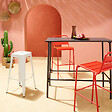 OVIALA - Chaise haute de jardin en métal rouge - Palavas - vignette