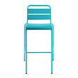 OVIALA - Chaise haute de jardin en métal bleu - Palavas - vignette