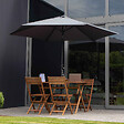OVIALA - Parasol droit 3m inclinable à manivelle en aluminium gris anthracite - Matera - vignette
