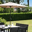 OVIALA - Parasol droit 3m inclinable à manivelle en aluminium taupe - Matera - vignette