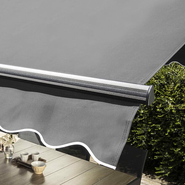 OVIALA - Store double pente 3 x 4m et 4 dalles lestées anthracite - Delgada - large