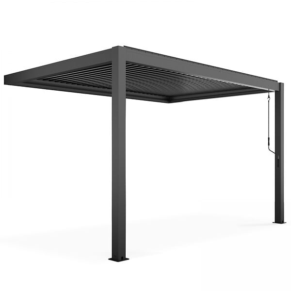 OVIALA - Pergola bioclimatique adossée 3x4m et 1 Store 3,73 x 2,34 m - Oia - large