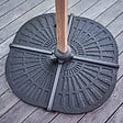 OVIALA - Parasol déporté 3x3m et 4 dalles lestées effet bois blanc - Brescia - vignette