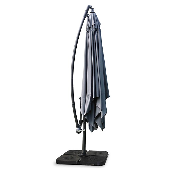 OVIALA - Parasol déporté 3x3m acier gris anthracite - Genova - large