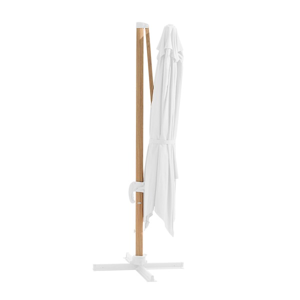 OVIALA - Parasol déporté carré 3x3m effet bois écru - Brescia - large