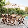 OVIALA - Parasol déporté carré 3x3m effet bois écru - Brescia - vignette
