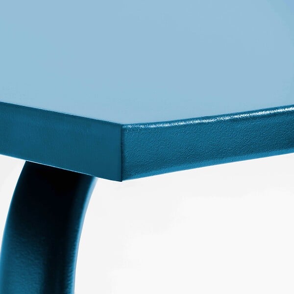 OVIALA - Table de jardin carrée en métal 8 places 120 cm bleu pacific - Palavas - large