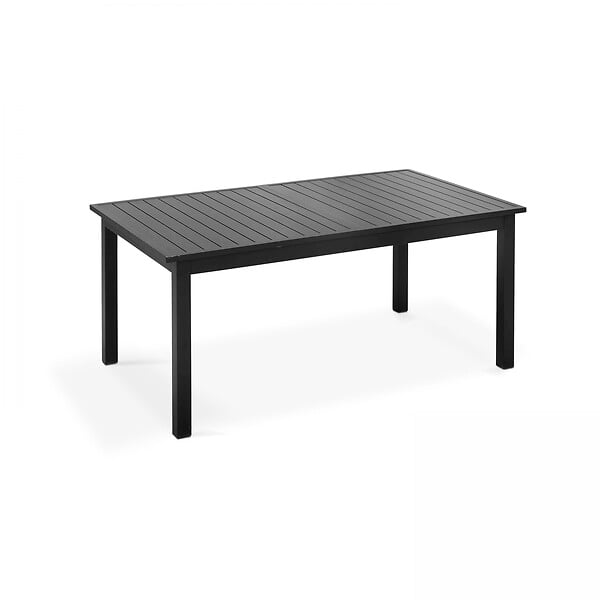 OVIALA - Table de jardin extensible en aluminium noir 8 places - Butterfly - large