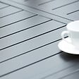 OVIALA - Table de jardin extensible en aluminium noir 8 places - Butterfly - vignette