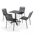 OVIALA - Table de terrasse 60 cm inclinable ardoise gris foncé - Opéra - vignette