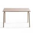 OVIALA - Table de jardin en acier 6 places 120 cm taupe - Palavas - vignette
