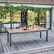 OVIALA - Table de jardin rectangulaire extensible bois 12 à 14 places - Melbourne - vignette