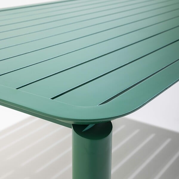 OVIALA - Table de terrasse rectangulaire en aluminium vert foncé - Almada - large