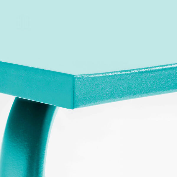 OVIALA - Table de jardin rectangulaire en métal 8 places 180 cm turquoise - Palavas - large