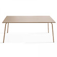 OVIALA - Ensemble table de jardin et 6 fauteuils en métal taupe - Palavas - vignette