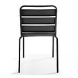 OVIALA - Ensemble table de jardin carrée et 2 chaises acier gris - Palavas - vignette