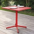 OVIALA - Ensemble table de jardin 70 cm et 4 fauteuils en métal rouge - Palavas - vignette
