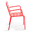OVIALA - Ensemble table de jardin 70 cm et 4 fauteuils en métal rouge - Palavas - vignette