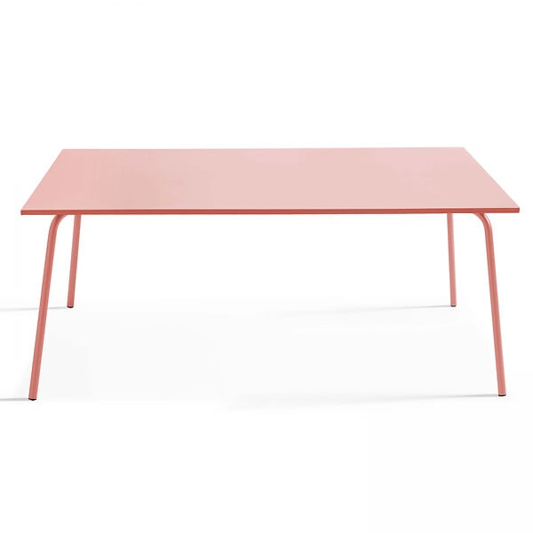 OVIALA - Ensemble table de jardin et 6 fauteuils en métal argile - Palavas - large