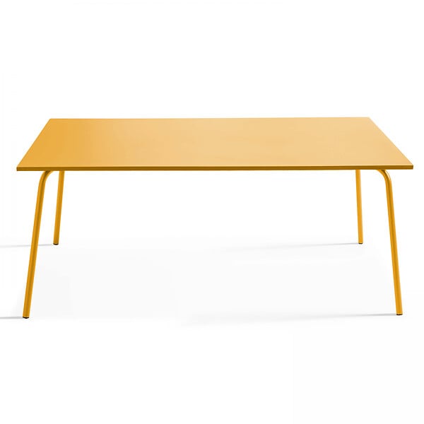 OVIALA - Ensemble table de jardin et 8 chaises bistrot en acier jaune - Palavas - large