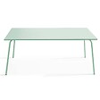 OVIALA - Ensemble table de jardin et 6 fauteuils en métal vert sauge - Palavas - vignette
