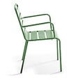 OVIALA - Ensemble table de jardin et 4 fauteuils en métal vert cactus - Palavas - vignette