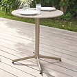 OVIALA - Ensemble table de jardin ronde et 2 chaises métal taupe - Palavas - vignette