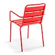 OVIALA - Ensemble table de jardin et 4 fauteuils en métal rouge - Palavas - vignette