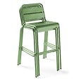 OVIALA - Ensemble table de bar et 2 chaises hautes en métal vert cactus - Palavas - vignette