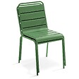 OVIALA - Ensemble table de jardin et 6 chaises en métal vert cactus  - Palavas - vignette