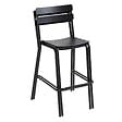 OVIALA - Table haute de terrasse avec 2 chaises en aluminium noir - Almada - vignette