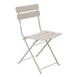 OVIALA - Table de terrasse ronde pliante et 2 chaises pliantes beige clair - Annecy - vignette