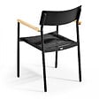 OVIALA - Ensemble table de jardin et 4 fauteuils en aluminium/bois noir - Bristol - vignette