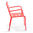 OVIALA - Ensemble table de jardin et 8 fauteuils en métal rouge - Palavas - vignette