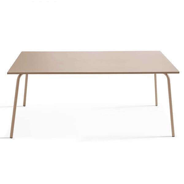 OVIALA - Ensemble table de jardin et 6 chaises en métal taupe - Palavas - large