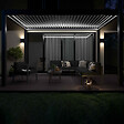 OVIALA - Pergola bioclimatique autoportée motorisée éclairée 3x4m et 2 stores - Kavala - vignette