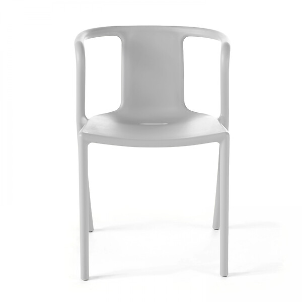 OVIALA - Lot de 4 chaises en plastique blanc - Berlin - large