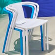 OVIALA - Lot de 4 chaises en plastique blanc - Berlin - vignette