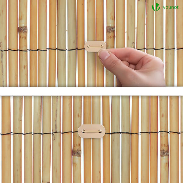 VOUNOT - Canisse en roseau naturel Brise vue avec attaches de fixation 140x300cm - large