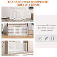 PAWHUT - Barrière modulable pliable barrière de sécurité avec porte verrouillable intégrée dim. 155L x 35l x 76H cm MDF blanc - vignette