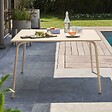 OVIALA - Table de jardin carrée en acier 8 places 120 cm ivoire - Palavas - vignette