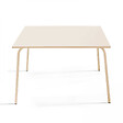 OVIALA - Table de jardin carrée en acier 8 places 120 cm ivoire - Palavas - vignette