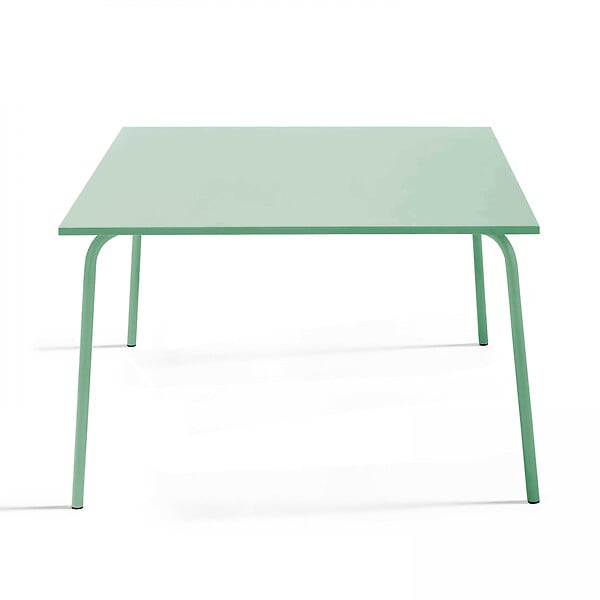 OVIALA - Table de jardin carrée en acier 8 places 120 cm vert sauge - Palavas - large