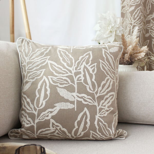C MA DECO - Coussin déhoussable en coton recyclé Chambray - large