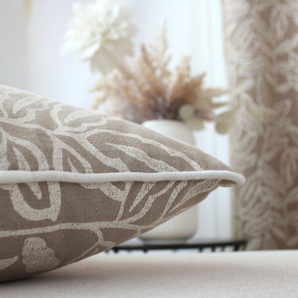 C MA DECO - Coussin déhoussable en coton recyclé Chambray - large