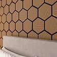 MON MARCHE DECO - Lot de 2 Panneaux Hexagonaux H. 76 cm L. 62 cm - Chêne Brun Feutre Noir - vignette