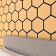 MON MARCHE DECO - Lot de 2 Panneaux Hexagonaux H. 76 cm L. 62 cm - Chêne Feutre Noir - vignette