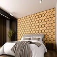 MON MARCHE DECO - Lot de 2 Panneaux Hexagonaux H. 76 cm L. 62 cm - Chêne Feutre Noir - vignette