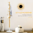 HOMCOM - Porte-manteau design scandinave branches 8 patères Ø 37,8 x 175,6H cm piètement métal blanc bois bambou verni - vignette